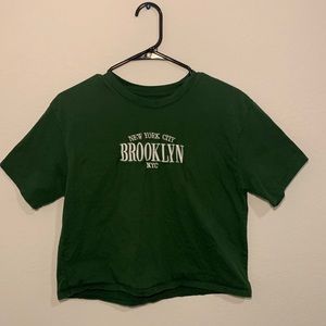 Green New York City Crop top